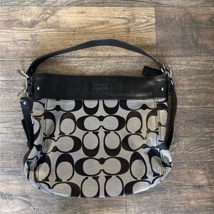SOLD Vintage Y2K Coach Black and Gray Signature Shoulder Bag